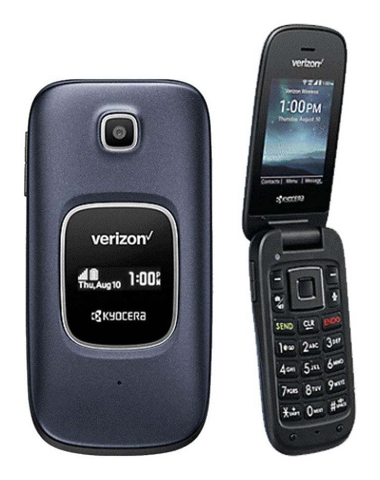 Kyocera Cadence in blue, closed and open views